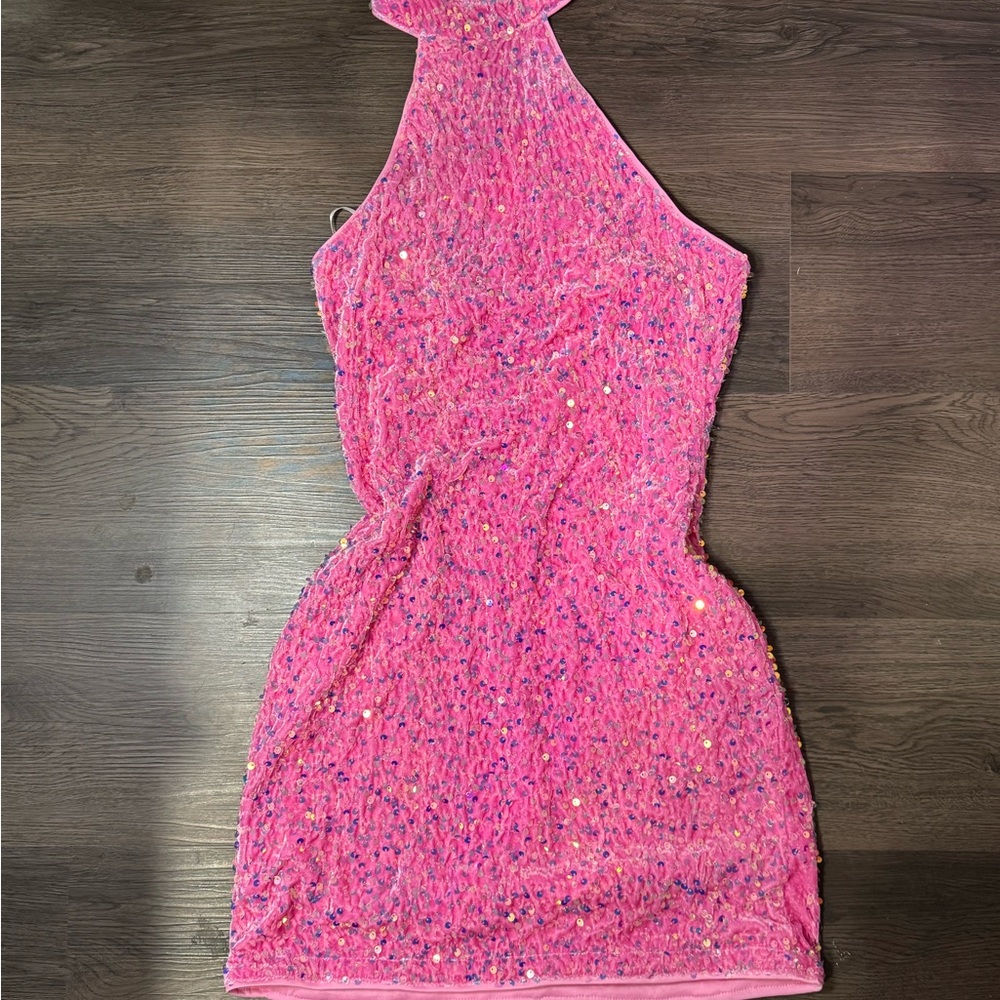 SHEIN Iconic Pink Sequin Dress